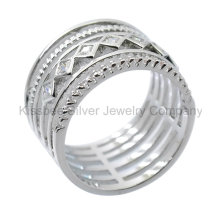 925 silberner Schmucksache-Art- und Weiseschmucksachen, eingelegter Ring (KR3099)